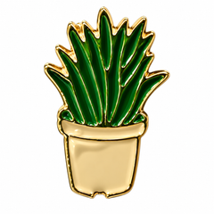 Kaktus Sukkulente Pflanze Blumentopf Emaille Pin