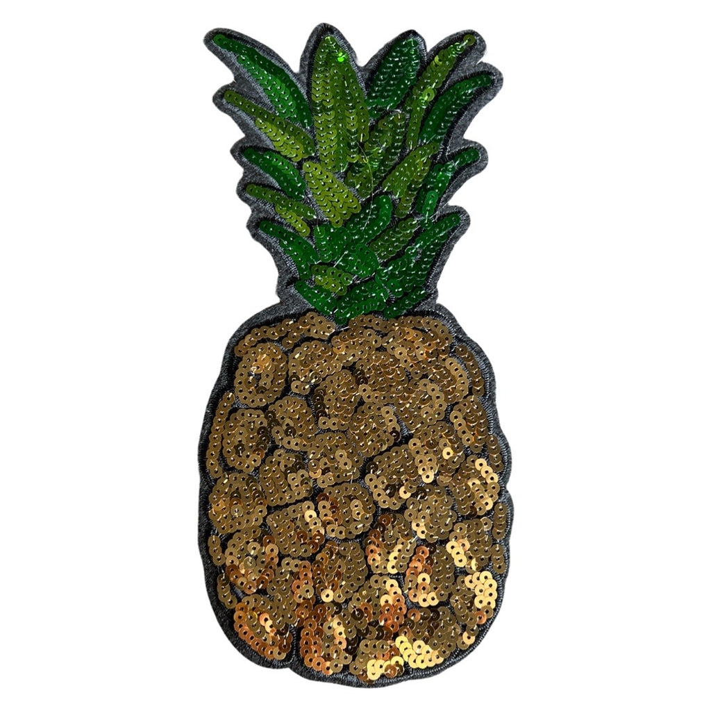 Ananas Paillette XL Strijk Embleem Patch