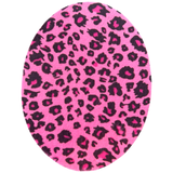 Close-up van de Knie Elleboog Panterprint Strijk Stukken Patch Set Roze