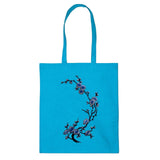 Pruimen Bloesem Tak Strijk Embleem Patch Blauw op een blauwe tas