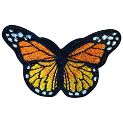 Schmetterlings-Emblem-Aufnäher zum Aufbügeln in Orange und Schwarz
