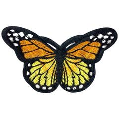 Schmetterlings-Emblem-Aufnäher zum Aufbügeln, Orange, Gelb, Schwarz
