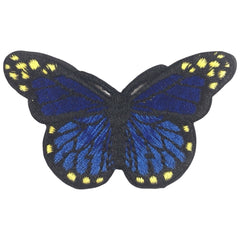 Schmetterlings-Emblem-Aufnäher zum Aufbügeln, dunkelblau und schwarz