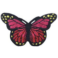 Rosa-rot-schwarzer Schmetterlings-Logo-Aufnäher zum Aufbügeln