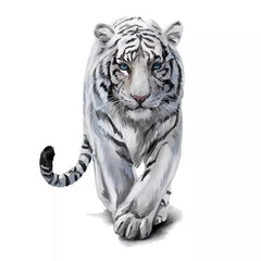 Tiger-Bügelapplikation, weiß, groß