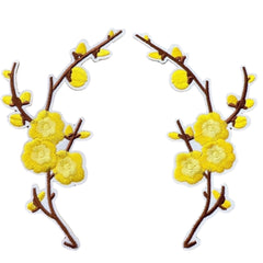 Blüten-Blumen-Gelb-Emblem-Patch-Set zum Aufbügeln