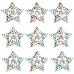 Strass-Stern-Aufbügelapplikation, 9 Stück