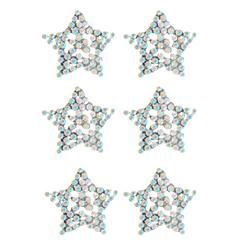 Strass-Stern-Aufbügelapplikation 6 Stück
