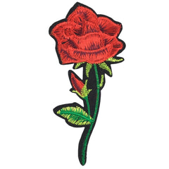 Rose am Stiel Aufnäher zum Aufbügeln