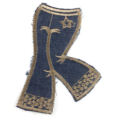 Jeans-Logo-Patch zum Aufbügeln in Jeansbraun