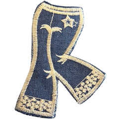 Jeans-Emblem-Patch zum Aufbügeln, Jeans, goldfarben