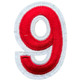 Cijfer Nummer 9 Strijk Emblemen Patch Rood Wit