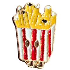 Pommesschale mit Augen und Füßen Emaille Pin