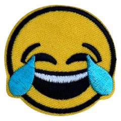 Emoji-Smiley-Emblem zum Aufbügeln, Tränen, Lachen
