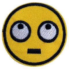 Emoji-Smiley-Bügelemblem-Aufnäher „Überrascht“.