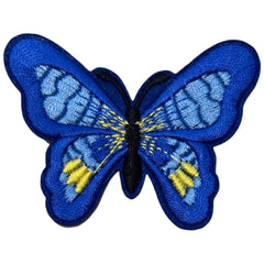 Dunkelblauer Schmetterlings-Emblem-Aufnäher zum Aufbügeln