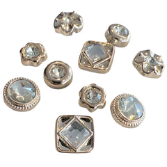 Pin-Brosche, 10 Stichnadel-Knöpfe-Set, gemischtes Diamantgold, 5 x 2 Paar