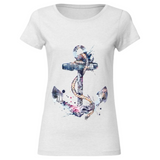 Anker Zeedieren Full Color Strijk Applicatie op een wit shirt