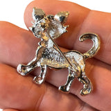 Achterzijde van de Poes Broche Zilver Strass Steentjes