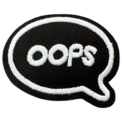 „Ups“-Text im Textwolken-Emblem-Aufnäher zum Aufbügeln