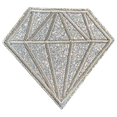 Diamant-Silber-Glitzer-Emblem-Aufnäher zum Aufbügeln