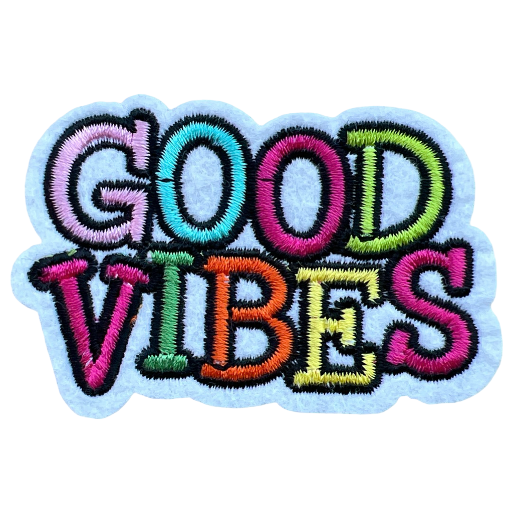 Good Vibes Tekstwolk Strijk Embleem Patch