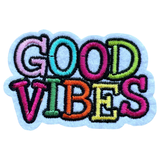 Good Vibes Tekstwolk Strijk Embleem Patch