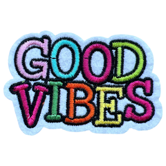 Good Vibes Text Cloud Emblem-Aufnäher zum Aufbügeln