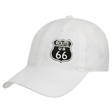 Route US 66 Strijk Embleem Patch op een witte cap