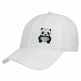 Panda Beer Strass Strijk Embleem Patch op een witte cap