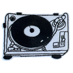 Plattenspieler, Plattenspieler, Grammophon-Tonabnehmer, Schleife-Emblem-Patch