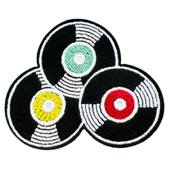 Vinyl-Schallplatten-LPs-Emblem-Aufnäher zum Aufbügeln