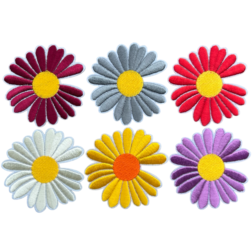 Madelief Margriet Bloemen Strijk Embleem Patch Set 6 stuks