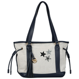 Sterren Strass Glitter Strijk Embleem Patch Set 3 Stuks op een canvas tas