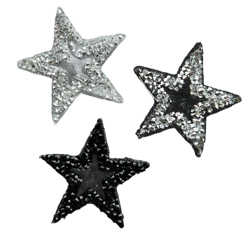 Sterren Strass Glitter Strijk Embleem Patch Set 3 Stuks