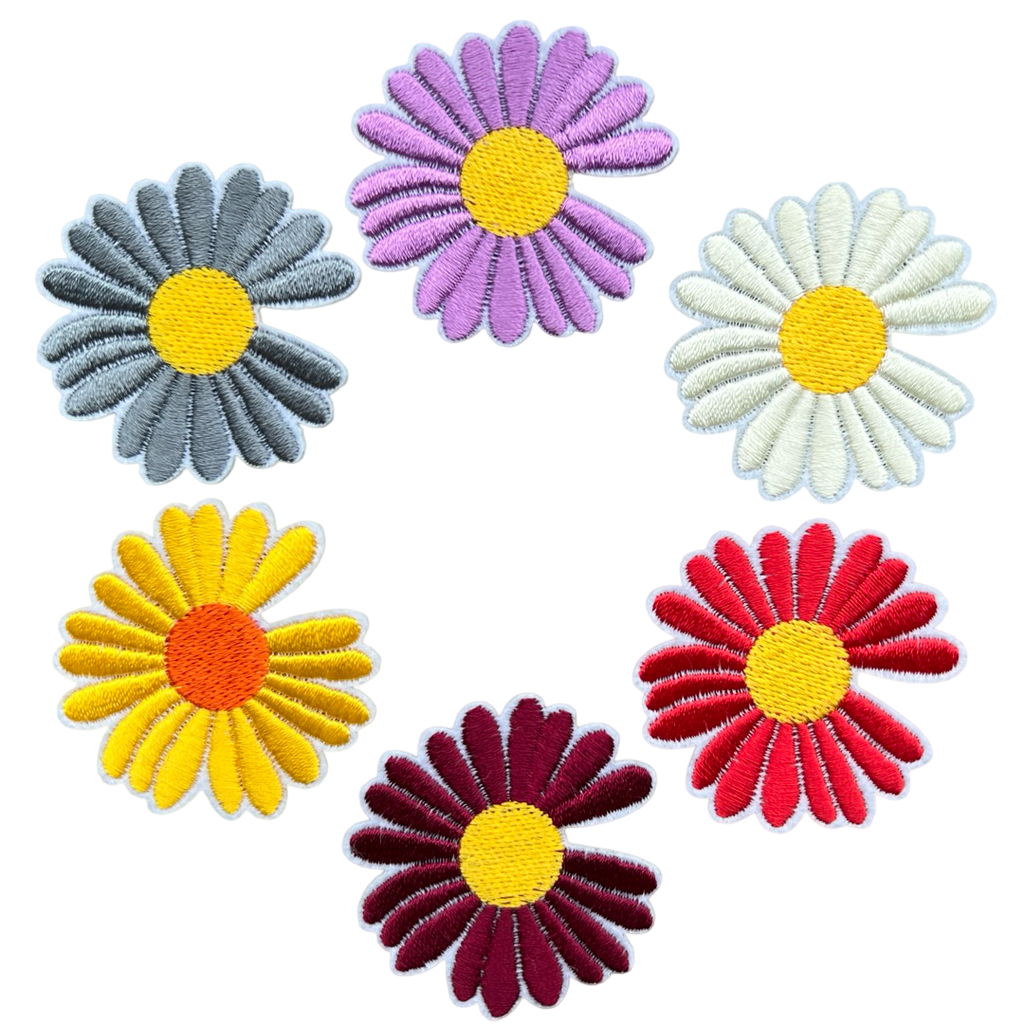 Madelief Margriet Bloemen Strijk Embleem Patch Small Set 6 stuks