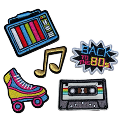 Back To The 80s Aufnäher-Set mit Emblemen zum Aufbügeln, 5-teilig