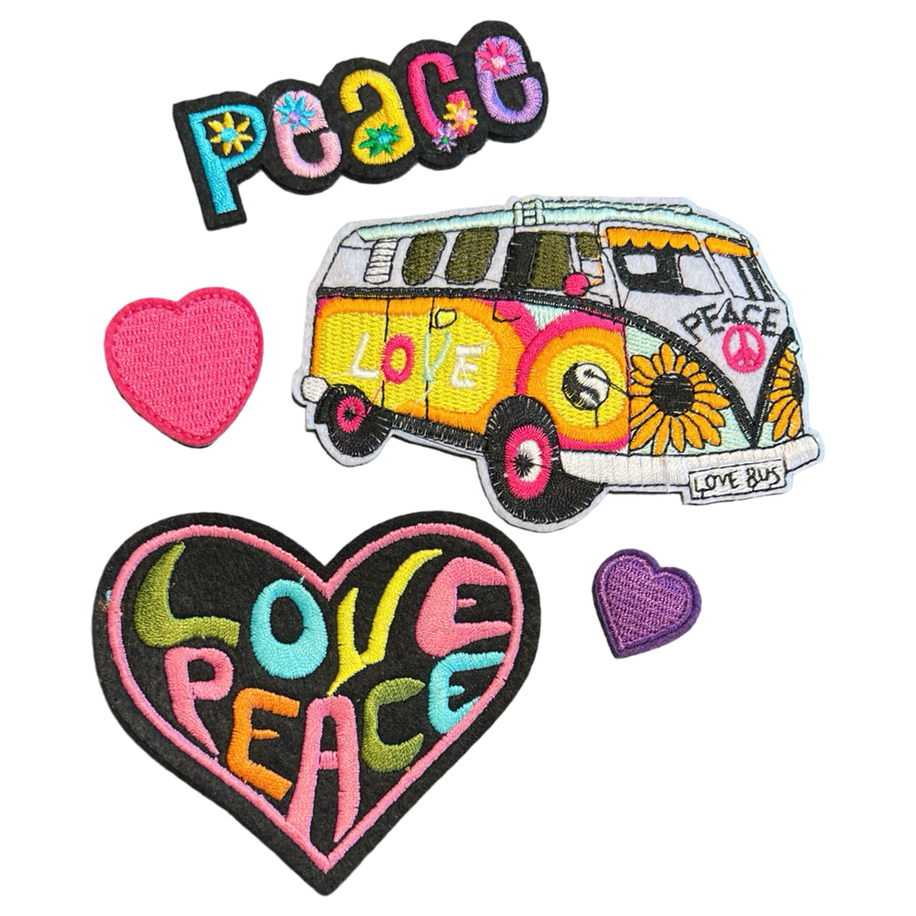 Love Peace Flower Power Strijk Embleem Patch Set