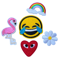 Happy Time Emblem-Patch-Set zum Aufbügeln, 5-teilig