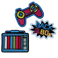 Back To The 80s Aufnäher-Set mit Emblemen zum Aufbügeln, 3-teilig