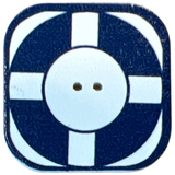 Houten opnaai knoop met nautisch boei-design – nautical button