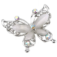 Brosche Ziernadel Schmetterling Perlmutt Silber