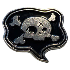 Piraten-Schädel-Text-Wolke-Emaille-Pin