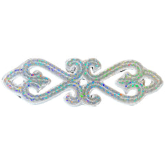 Tribal Paillette Silber Weiß Cosplay Pailletten Emblem Aufnäher zum Aufbügeln
