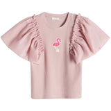 Flamingo Tropische Vogel Strijk Embleem Patch op een klein roze topje