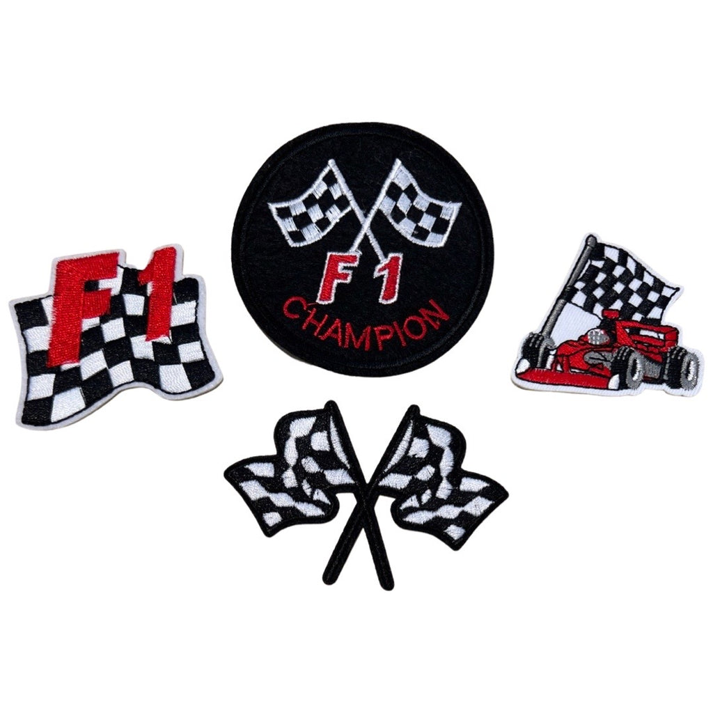 Formule 1. Strijk Embleem Patch Set 4 stuks