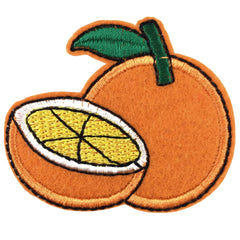 Orangefarbener Mandarin-Emblem-Aufnäher zum Aufbügeln