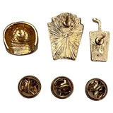 Achterzijde van de Fastfood Emaille Pin Set