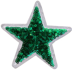Stern-Pailletten-Glitzer-Emblem-Aufnäher zum Aufbügeln, Grün