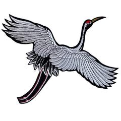 Kran Ibis White Heron Emblem Aufnäher zum Aufbügeln